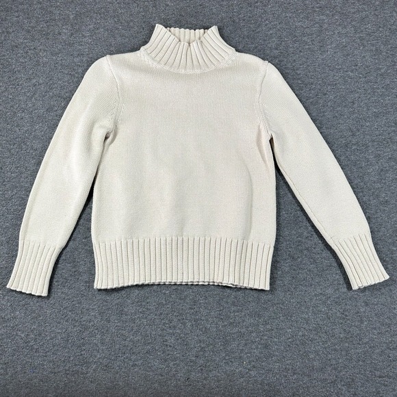 J.Crew Mock Neck Sweater Womens XS Extra Small Ivory Boxy - Picture 1 of 8